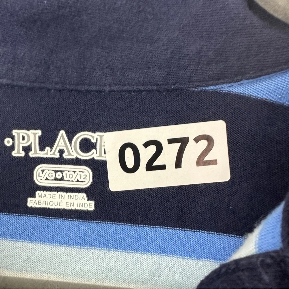 The Children’s‎ Place Short Sleeve Striped Jersey Polo Youth Boys Size L Blue